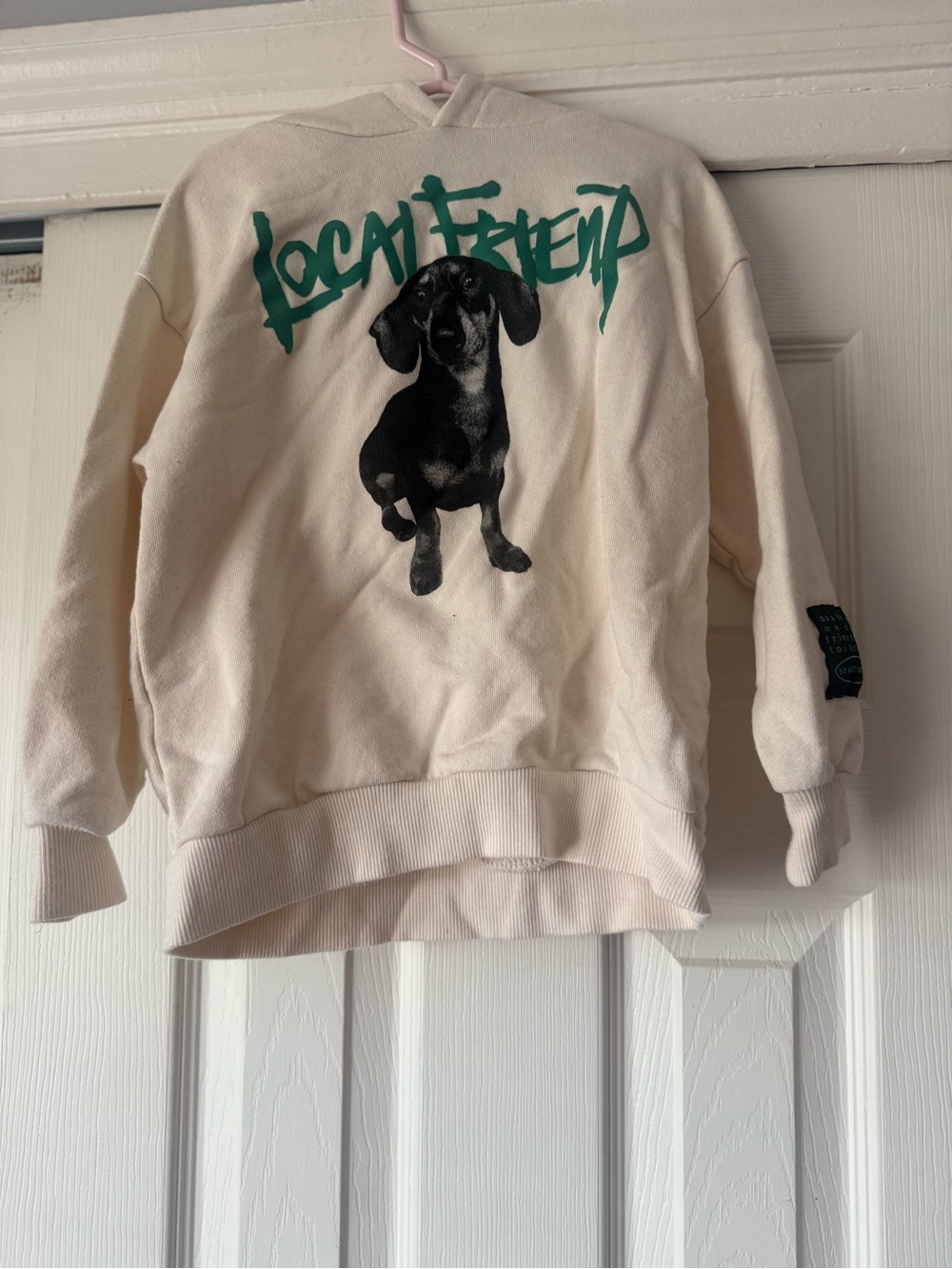 Zara Cream Terry Pullover Sweatshirt